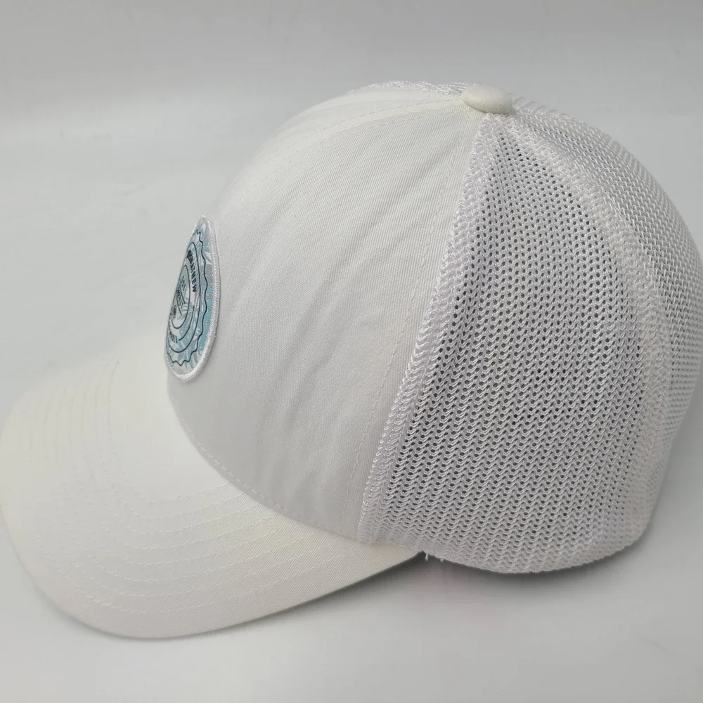 Travis Mathew Hat Snapback Trucker Mesh White Blue California Golf Palm Tree Men